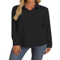 Avamo Žene Ravni džepna košulja s dugim rukavima Dugi rukav dreševina Ladies Revel ovratnik za bluze