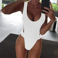 Ženski kupaći kupaći kostim gumenim rezom bikini s kratkim rukavima s kratkim rukavima A-line halter