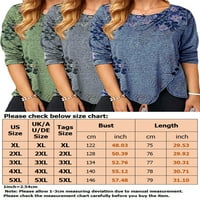 Ženske prevelike majice Bluza s dugim rukavima cvjetni print plus veličine vrhova Žene Ležerne prilike