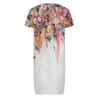 Sandresses za ženske prodajne klirence modne žene ljetni casual kratki rukav V-izrez cvjetni tiskani