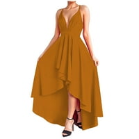 Ljetne haljine Modne žene Ljeto Ležerne prilike Pusti V-izrez Camis bez rukava Dugi Midi haljina za