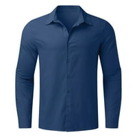 Eashery haljine za žene Muška košulja za košulje Casual Shacket s dugim rukavima niz lagana jakna plava