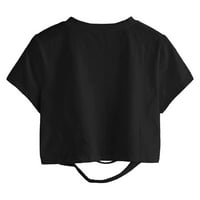 Daznico Womens vrhovi ženski modni casual okrugli vrat kratki rukav čvrsti boju majica rupa za rubu