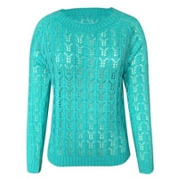 Kpoplk Ženski pulover džemper prevelizirao je mekani casual labav pad pletene košulje tunike Jumper The Green, S