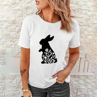 Sretna uskršnja majica za žene zec Uskršnja jaja Grafički kratki rukav smiješni majica Crew Crt Comfy