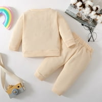 Pamučna dječja dojenčad slatka dugačka uzorka dugih rukava + pantnica Set outfit, veličine 0- mjeseci
