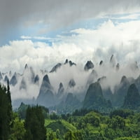 Signedni brda u maglu, Xingping, Yangshuo, Guangxi, Kina Poster Print Keren Su