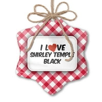 Božićni ukras I Love Shirley Temple Crni koktel crveni plaid neonblond