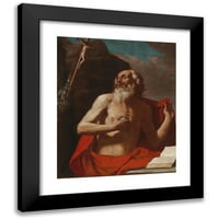 Guercino Crna Moderna uokvirena muzejska umjetnost tisak pod nazivom - Sveti Jerome