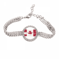 Kanada Flavor Crno-crveni uzorak teniski lanac Anklet narukvica Dijamantni nakit