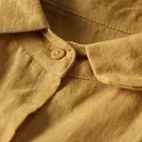 Bluze i košulje s gumbom Ženska ljetna čvrstog dugih rukava s dugim rukavima V-majica Dirndll Bluza