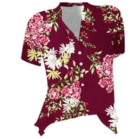 Košulje za žene labave fit grafičke trendy majice za kratki rukav Vrući bluza od vrata za žene za žene