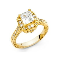 1,75ct multi oblik CZ Bridal 14K žuti zlatni prsten za angažiranje