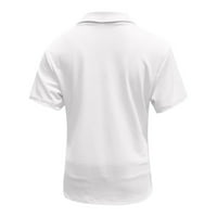 Ženski vrhovi V-izrez Solid bluza Casual Women Modne majice kratkih rukava bijela m