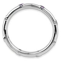 Le & Lu Sterling Silver Silver Spacables Amethyst prsten LAL10231