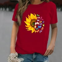 Hanzidakd vrhovi za ženske majice plus size Žene Ležerne tiskarske košulje s kratkim rukavima Labavi