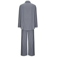 WAVSUF Ženski setovi Dvodijelni udobni pulover dugih rukava i hlača Labavi sivi pantalone Postavite