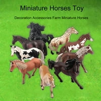 Yoone Minijaturni konji igračka detaljna tekstura visoki simulacijski ukras pribor za farmu minijaturni
