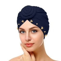 Unise kape Solidne modne modne elastične udobne kape perle velike čepove, ugodne stilske pokrivalo za glavu