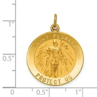 Auriga 14k žuto zlato čvrsto polirano saten oko svetog Floranske medalje