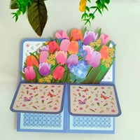 Zahvaljujemo vam day učiteljima na kartici lijepi poklon multikolorski papirni cvijet 3D popup čestitke