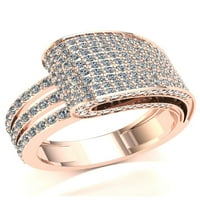 Pravi 4Ct okrugli rez Diamond Prong Dame Fancy Cluster Vjenčani opseg Svadbeni godišnjica Zvučni prsten