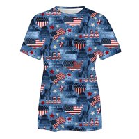 Ženski vrhovi Amerika Košulja za zastavu Žene Nezavisnosti Dnevna odjeća Grafičke majice kratkih rukava