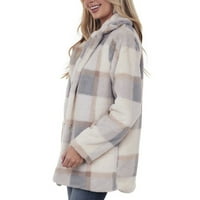 Ženska ležerna majica s dugim rukavima karila za ispis dugih rukava vuneni kaput plus veličina pada