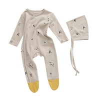 Baby Boys Girls Sleep odjeća Romper s dugim rukavima Grafički print Foot BodySuit kombinezon PAJAMAS