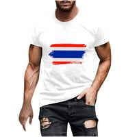 Uorcsa novi sport 4. srpnja Pulover zastava kratkih rukava 3D digitalna fitness muška majica bijela