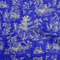 Onuone pamučna svila Lapis plava tkanina azijska japanska uzorka tkanina za šivanje tiskane ploče od