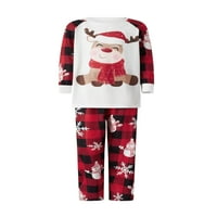 Licupiee Božićne pidžame za porodičnu podudaranje PJS setovi Xmas Print Top + plaćene hlače Jammies