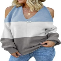 MAQIYY ženski Vreći hladni džemperi za hladni rame za košulje dugih rukava dugih rukava vrpce