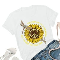 Miayilima White T majice za žene Slatki ljetni suncokret košulje Vintage smiješni grafički pamuk kratkih