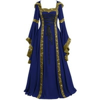 Fanxing Women Plus Veličina Renesanse Duga haljina Vintage Gotic Viktorijanske haljine Dužina podova
