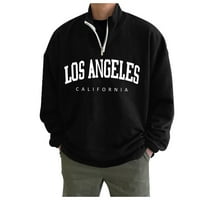 Duks entyinea za muškarce dugih rukava, pulover s pulover s ramenom u boji crne boje 3xl