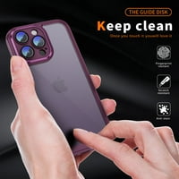 -Lion za iPhone Pro 6,7 Hibrid Clear Case, prozirni čist metalni okvir sočiva Sve inkluzivni zaštitni