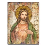 Premius sveto srce Isusa Krista religijskog portreta drvene ploče