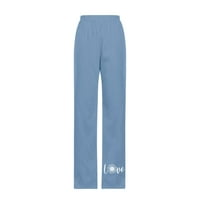 Oalirro jesenski ženske hlače Dressy casual dugačak sa džepom pamučne posteljine vrećaste žene pantalone nebesko plavo
