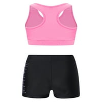 IEFiel Kids Girls Corry Coptsort Cinp Tank Sportski prsluk sa kratkim hlačama za pokretanje modernog
