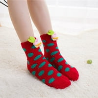 Božićne čarape za djecu ženske cijevi čarape Coral i baršun zadebljana trodimenzionalna lutka čarapa