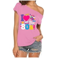 Ženske majice Volim 80-ih sa majica ramena Disco 80-ih vrhovi tea