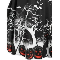 Cuhas Goth Halloween Crne haljine za žene Gothic Goth Vintage dugih rukava 50s Domaćica Večernja party Prom crna m