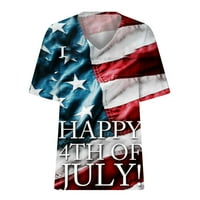 Smihono ljetni ženski patriotski vrhovi plus veličine T-majice bavi se Dan nezavisnosti Ispisne majice