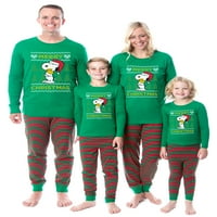 Kikiriki Božićni ružni džemper, čvrsto fit pamuk obitelj Padžama set