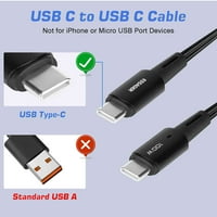Urban USB C do USB C kabel 1,65ft 100W, USB 2. TIP CUPLING kabel Brzi naboj za Samsung Galaxy A, iPad