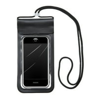 Vanjski prozirni Velcro PU mobilni telefon Vodootporna torba Prilagođena veliki otisak na dodir na dodir na dodir za plivanje plaža Vodootporna rukava-crna