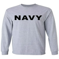 United je izjavio Navy majica s dugim rukavima u sivoj boji