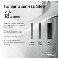 Kohler K- Vault 24 Pollmounting Jednoznapan kuhinjski sudoper od nehrđajućeg čelika