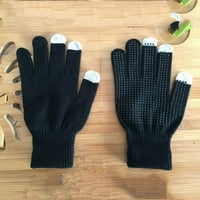 Zimske rukavice žene unise zimski kašmirni pleteni silikonski neklizajući zbirljivi runo Čarobne rukavice crne boje